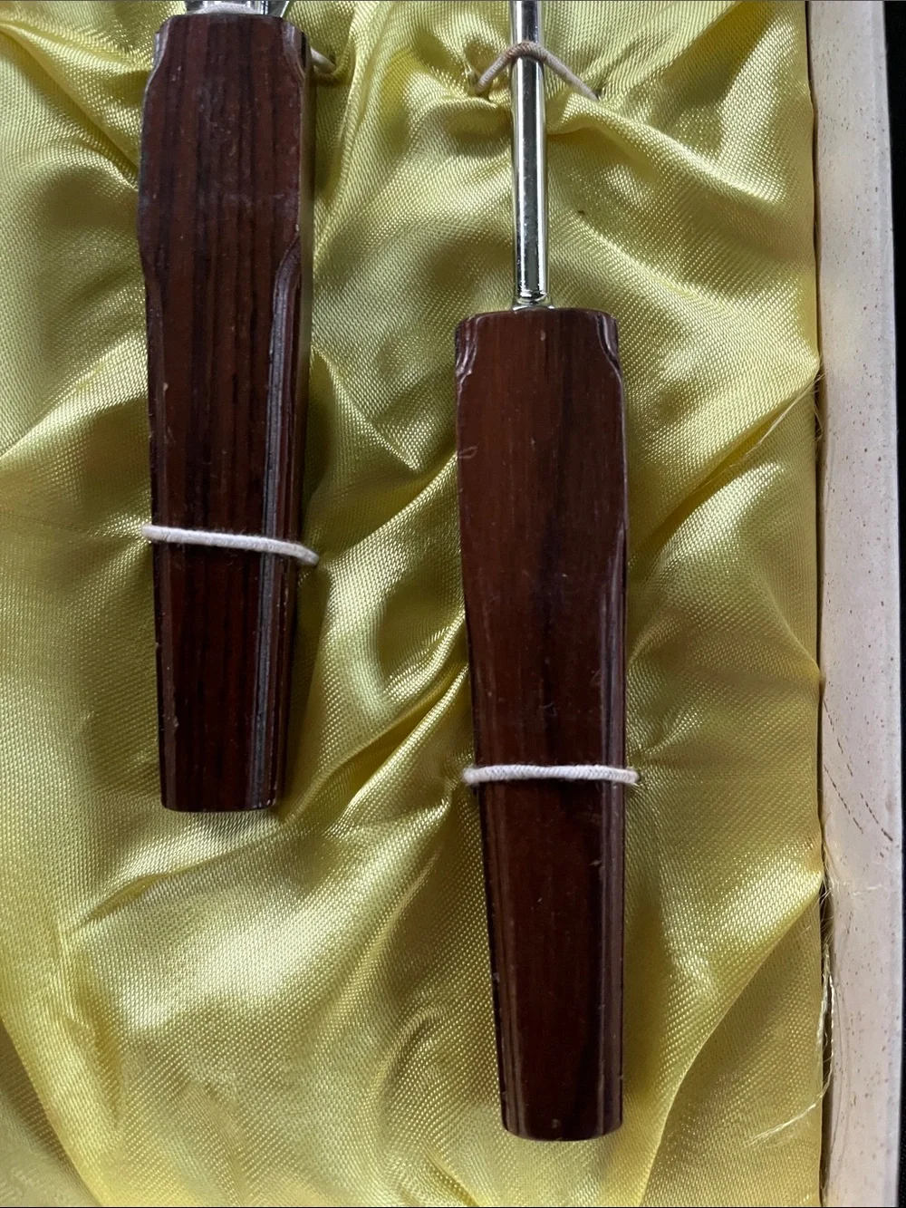 Vtg Grants 2 Piece Set Bar Spoon & Bottle Opener  NIB Japan MCM Wood Handles
